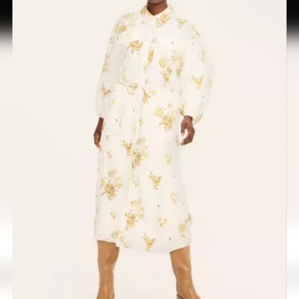 Woolrich Cream and Gold Floral Dress
